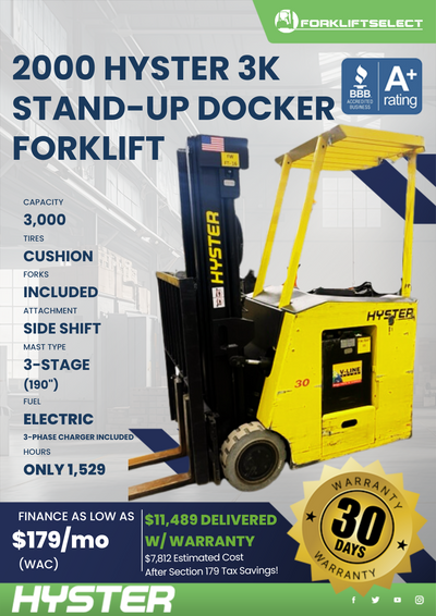 2000 HYSTER 3K STAND-UP DOCKER FORKLIFT