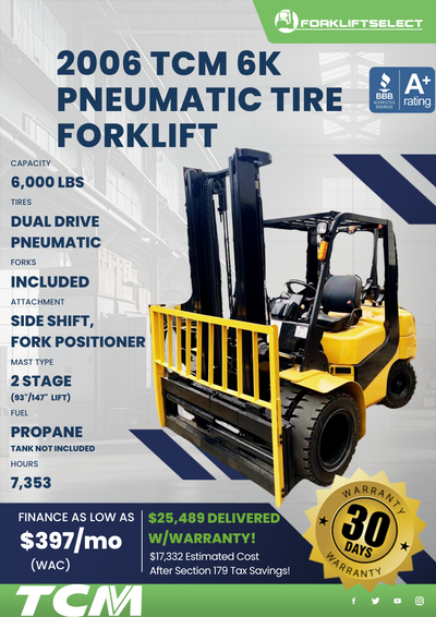 2006 TCM 6K PNEUMATIC TIRE FORKLIT