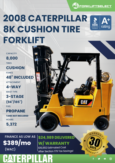 2008 CATERPILLAR 8K CUSHION TIRE FORKLIFT