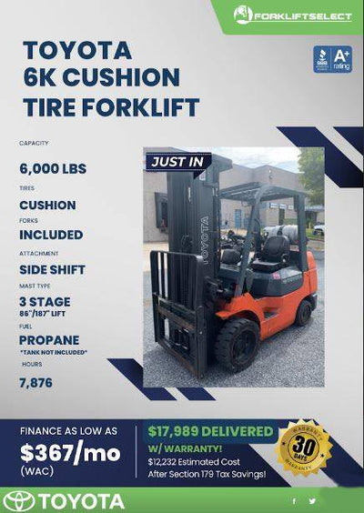 2002 TOYOTA 6K CUSHION TIRE FORKLIFT