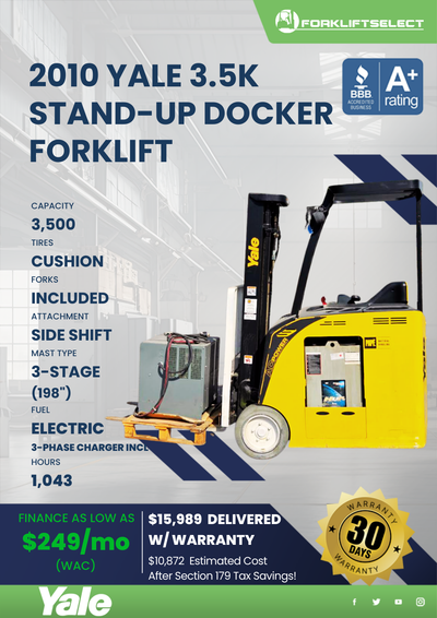 2010 YALE 3.5K STAND-UP DOCKER FORKLIFT