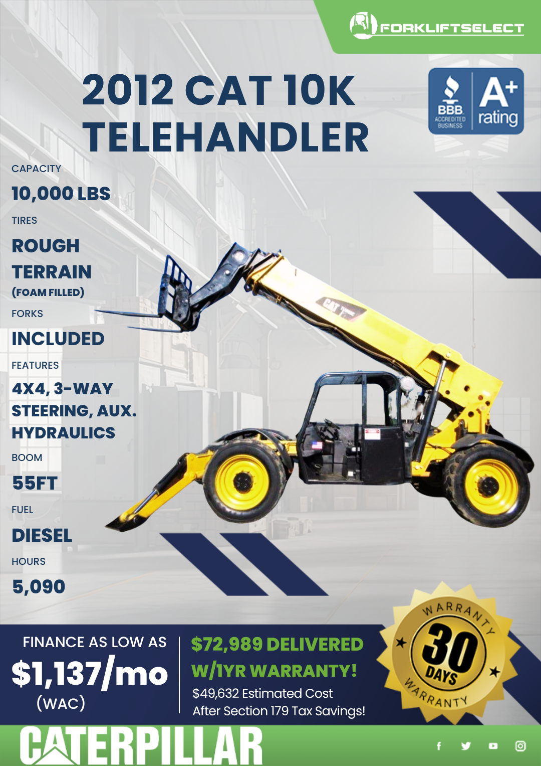 2012 CAT 10K TELEHANDLER
