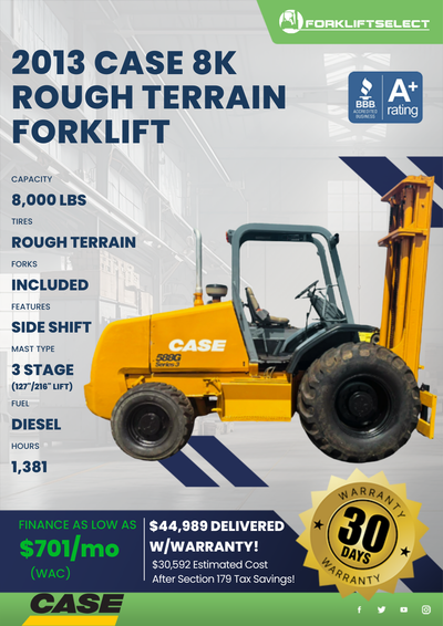 2013 CASE 8K ROUGH TERRAIN FORKLIFT