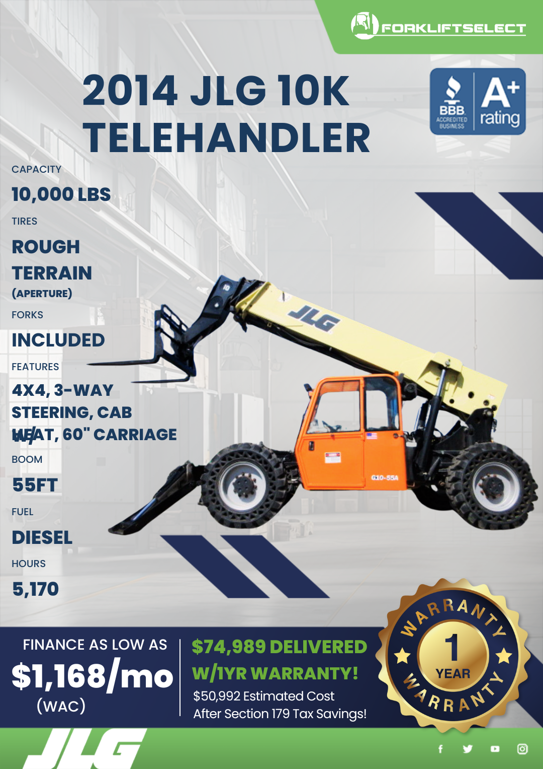 2014 JLG 10K TELEHANDLER
