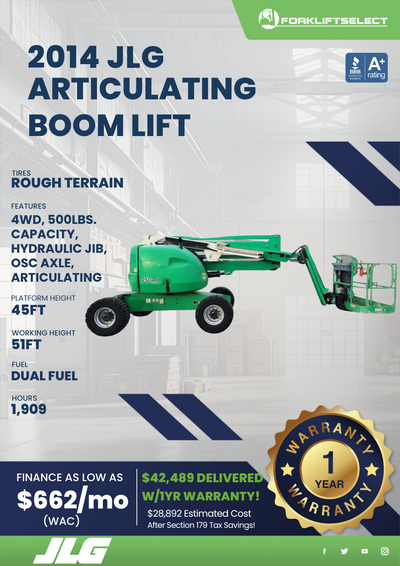 2014 JLG ARTICULATING BOOM LIFT