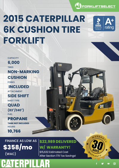 2015 CATERPILLAR 6K CUSHION TIRE FORKLIFT