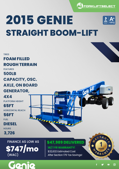 2015 GENIE STRAIGHT BOOM LIFT