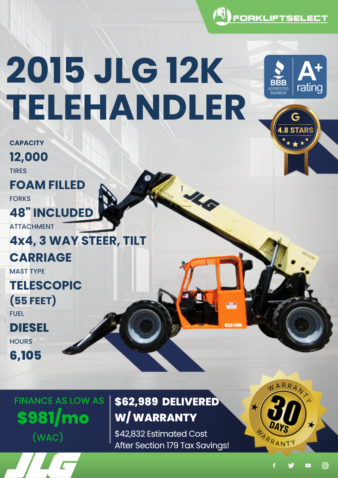 2015 JLG 12K TELEHANDLER