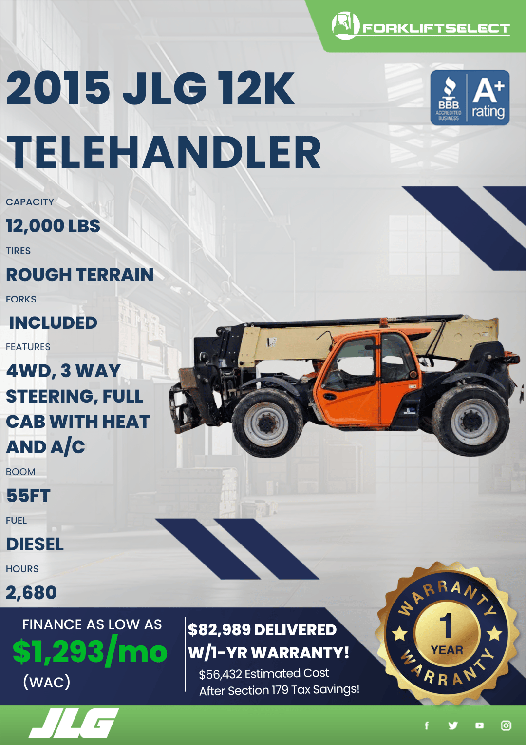 2015 JLG 12K TELEHANDLER