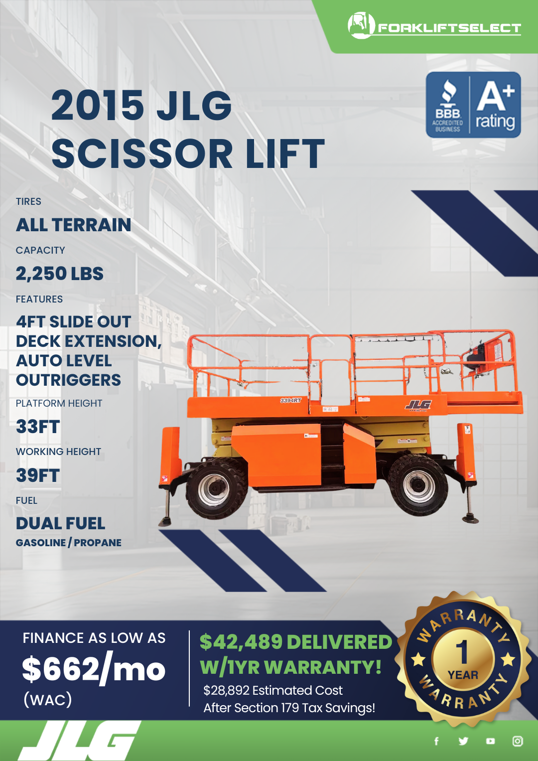 2015 JLG SCISSOR LIFT