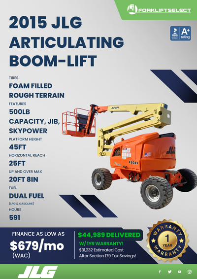 2015 JLG ARTICULATING BOOM LIFT
