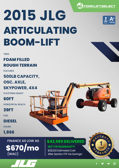 2015 JLG ARTICULATING BOOM LIFT
