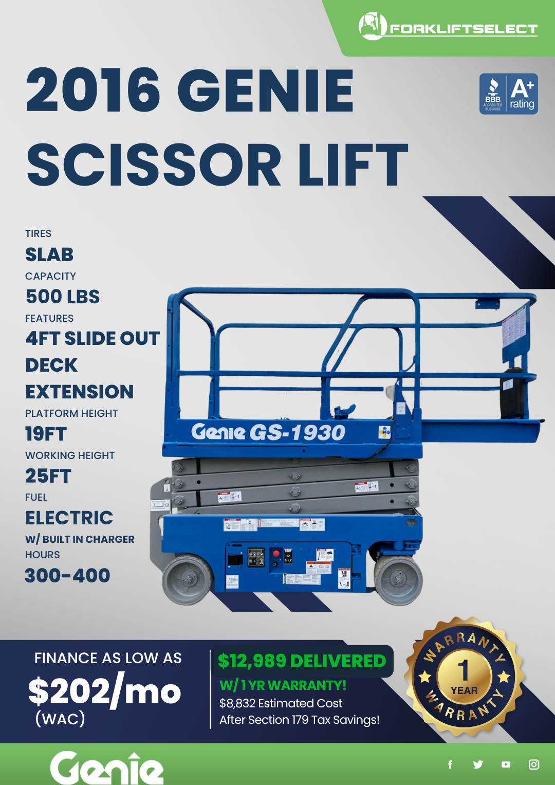 2016 GENIE SCISSOR LIFT