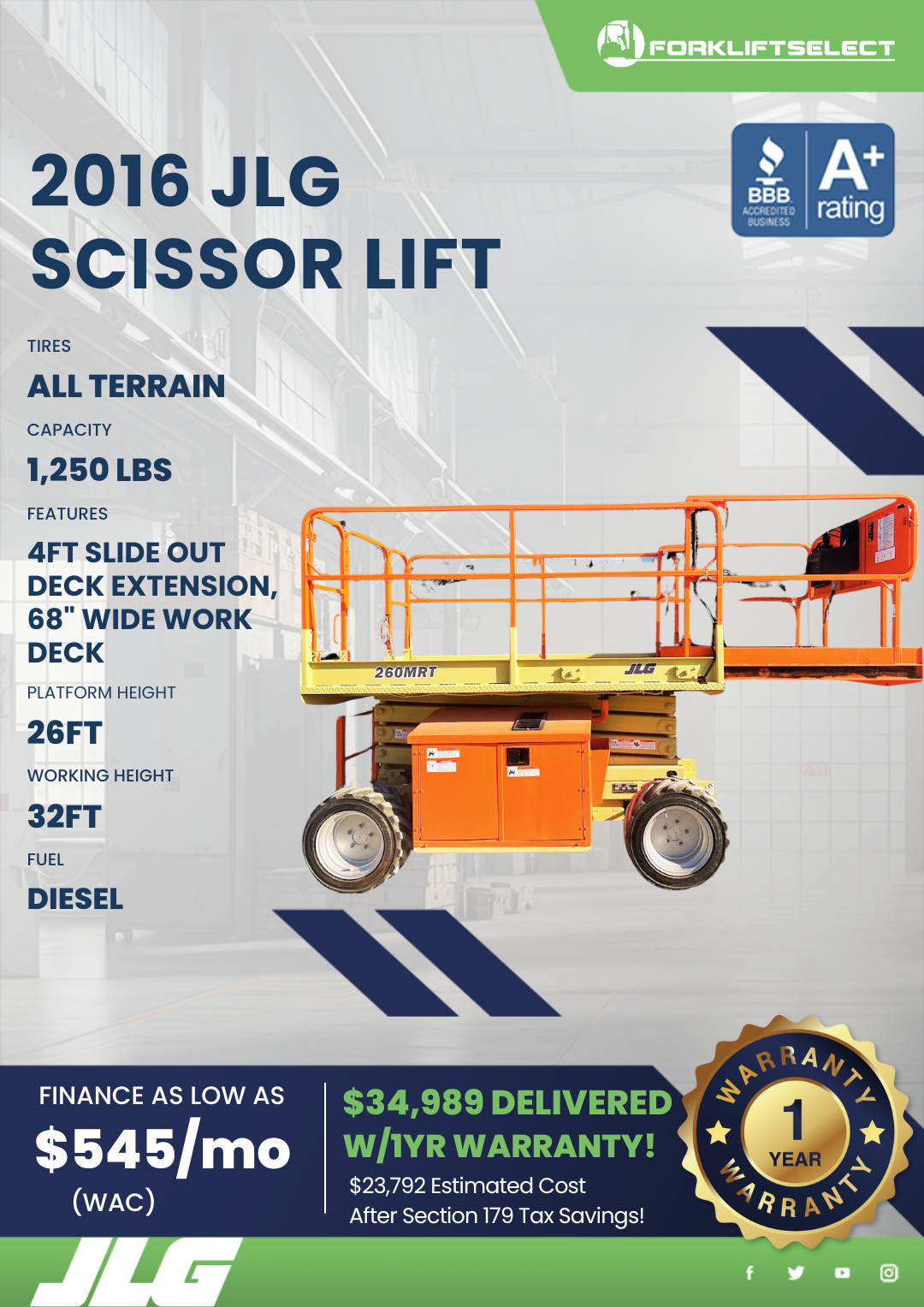 2016 JLG SCISSOR LIFT