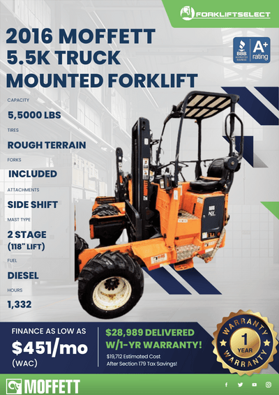 2016 MOFFETT 5.5K TRUCK MOUNTED FORKLIFT