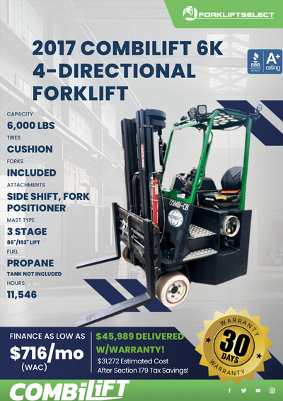 2017 COMBILIFT 6K 4-DIRECTIONAL FORKLIFT