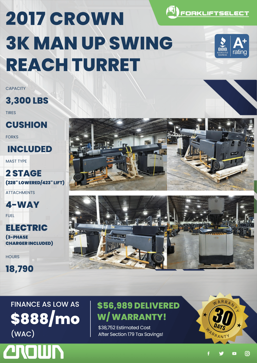 2017 CROWN 3K MAN UP SWING REACH TURRET