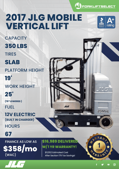 2017 JLG MOBILE VERTICAL LIFT
