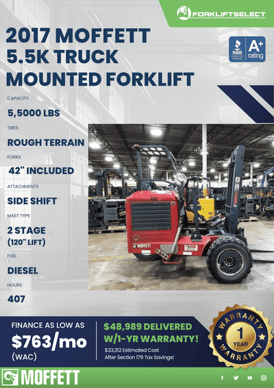 2017 MOFFETT 5.5K TRUCK MOUNTED FORKLIFT
