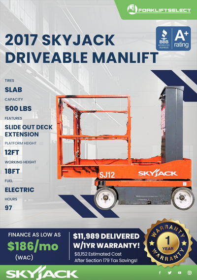 2017 SKYJACK DRIVEABLE MANLIFT