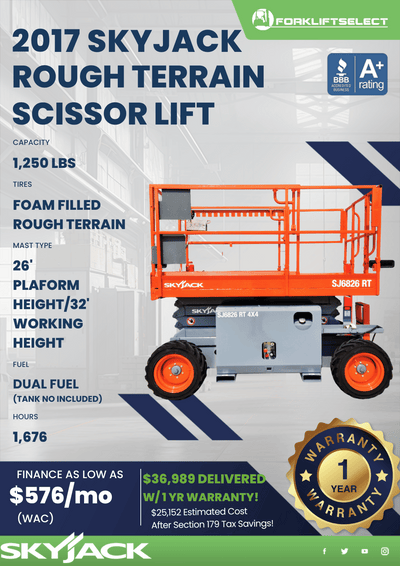 2017 SKYJACK ROUGH TERRAIN SCISSOR LIFT