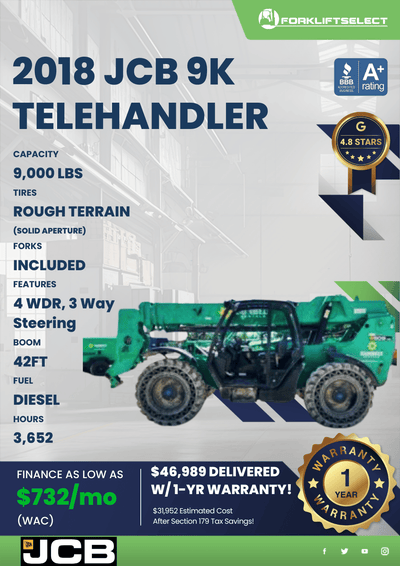 2018 JCB 9K TELEHANDLER