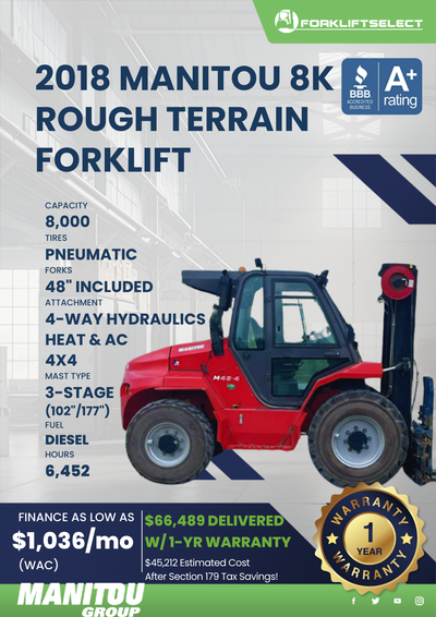 2018 MANITOU 8K ROUGH TERRAIN FORKLIFT