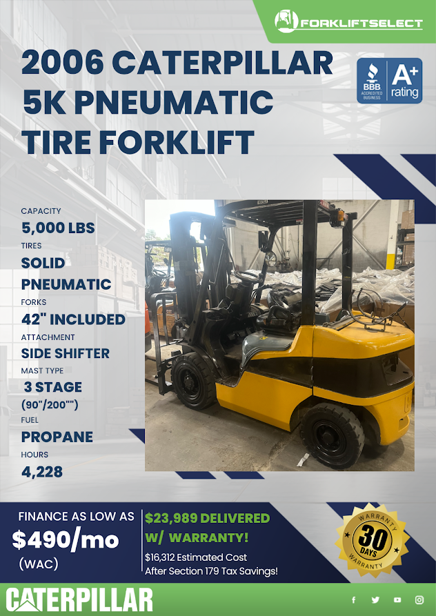 2006 CATTERPILLAR 5K PNEUMATIC TIRE FORKLIFT