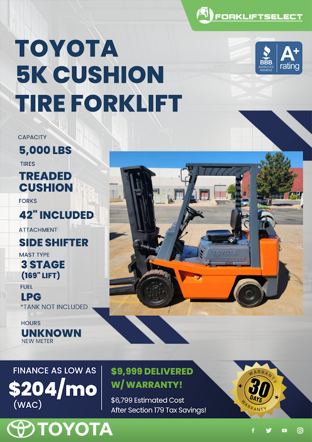 TOYOTA 5K CUSHION TIRE FORKLIFT