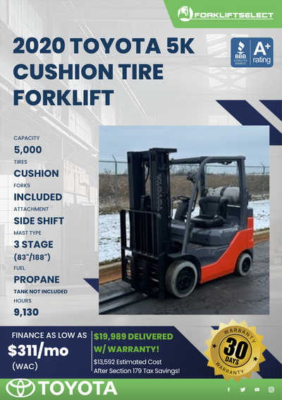 2020 TOYOTA 5K CUSHION TIRE FORKLIFT