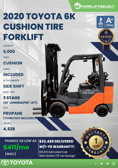 2020 TOYOTA 6K CUSHION TIRE FORKLIFT