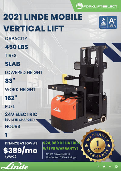 2021 LINDE MOBILE VERTICAL LIFT