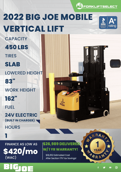 2022 BIG JOE MOBILE VERTICAL LIFT