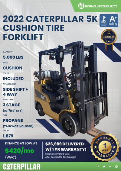2022 CATERPILLAR 5K CUSHION TIRE FORKLIFT