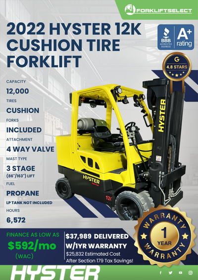 2022 HYSTER 12K CUSHION TIRE FORKLIFT