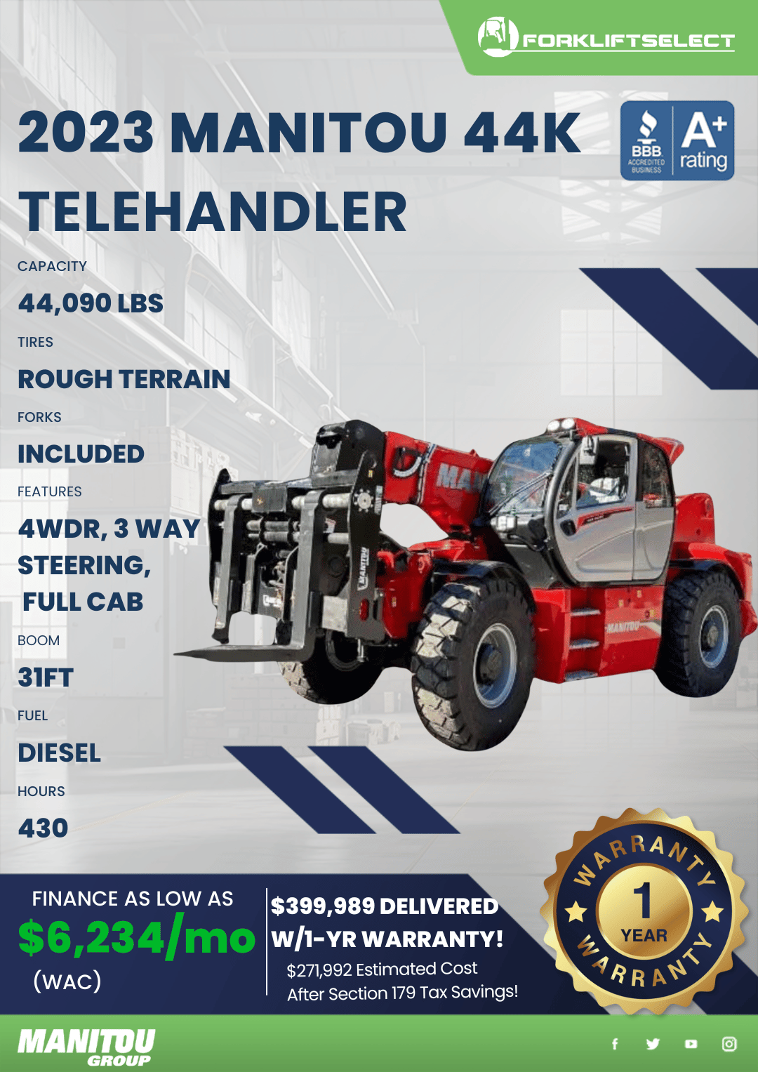 2023 MANITOU 44K TELEHANDLER