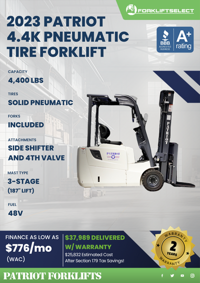 2023 PATRIOT 4.4K PNEUMATIC TIRE FORKLIFT
