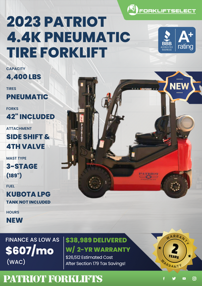 2023 PATRIOT 4.4K PNEUMATIC TIRE FORKLIFT
