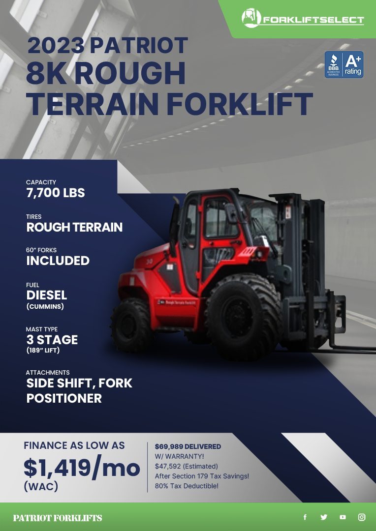 2023 PATRIOT 8K ROUGH TERRAIN FORKLIFT