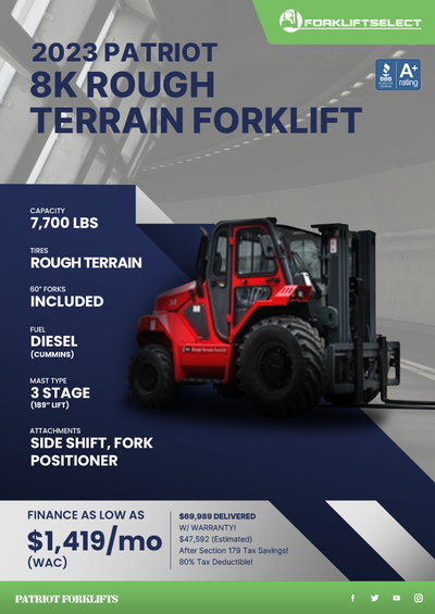 2023 DIESEL PATRIOT 8K  ROUGH TERRAIN FORKLIFT