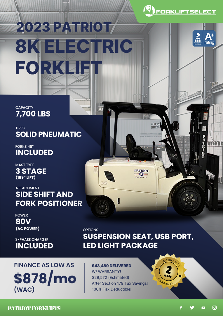 2023 PATRIOT 8K PNEUMATIC TIRE FORKLIFT