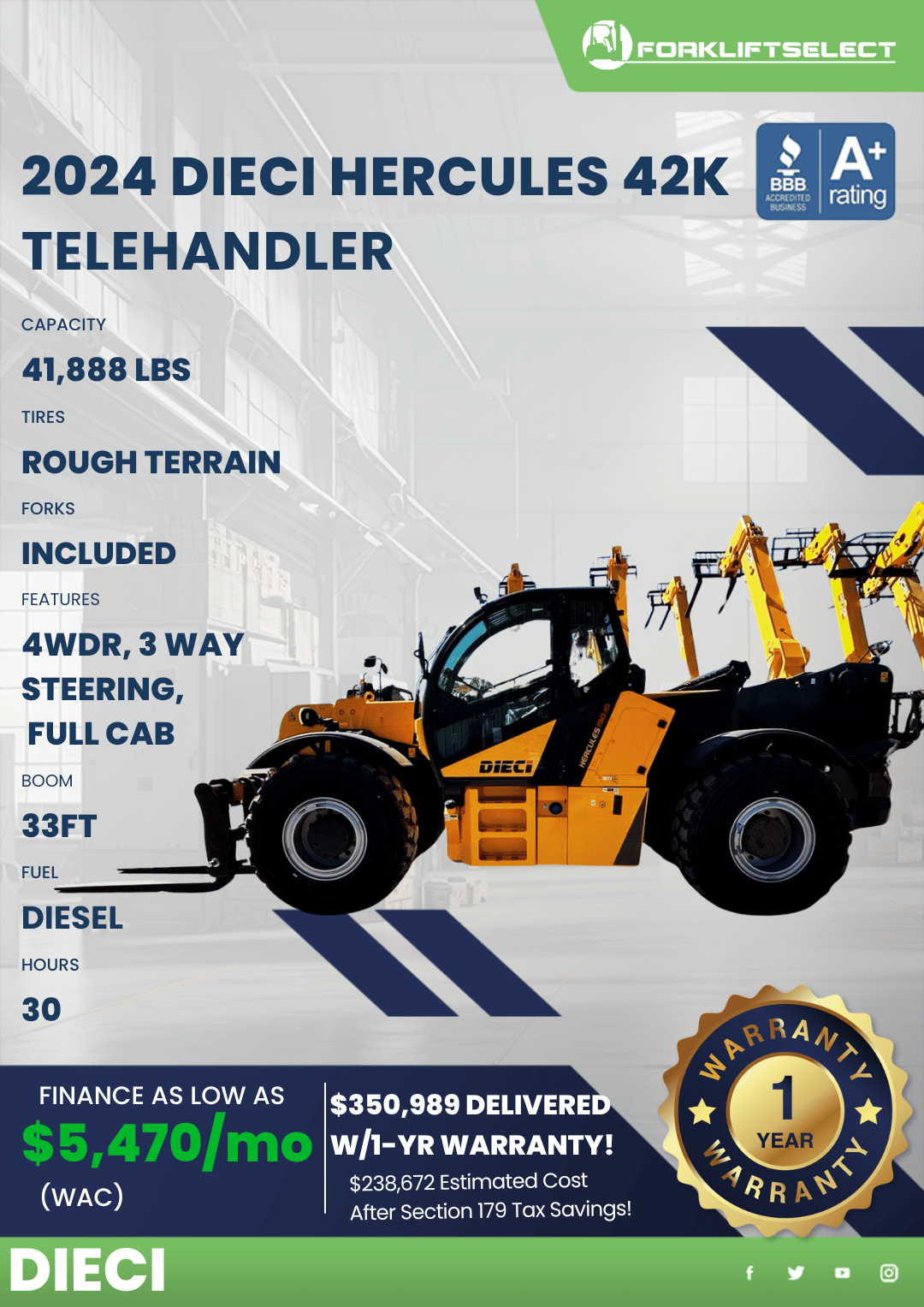 2024 DIECI HERCULES 42K TELEHANDLER