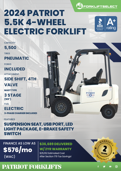 2024 PATRIOT 5.5K PNEUMATIC TIRE FORKLIFT