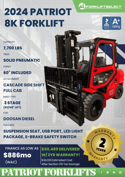 2024 PATRIOT 8K PNEUMATIC TIRE FORKLIFT