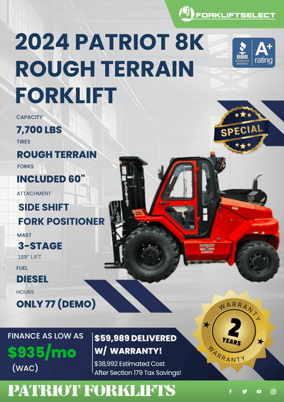 2024 PATRIOT 8K ROUGH TERRAIN FORKLIFT