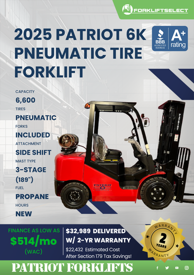 2025 PATRIOT 6K PNEUMATIC TIRE FORKLIFT