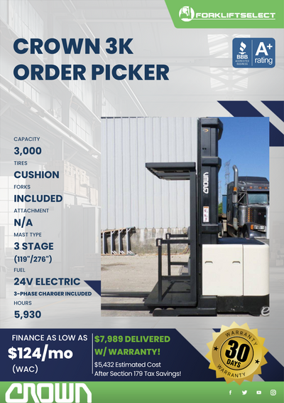 1999 CROWN 3K ORDER PICKER