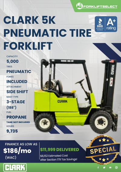 CLARK 5K PNEUMATIC TIRE FORKLIFT