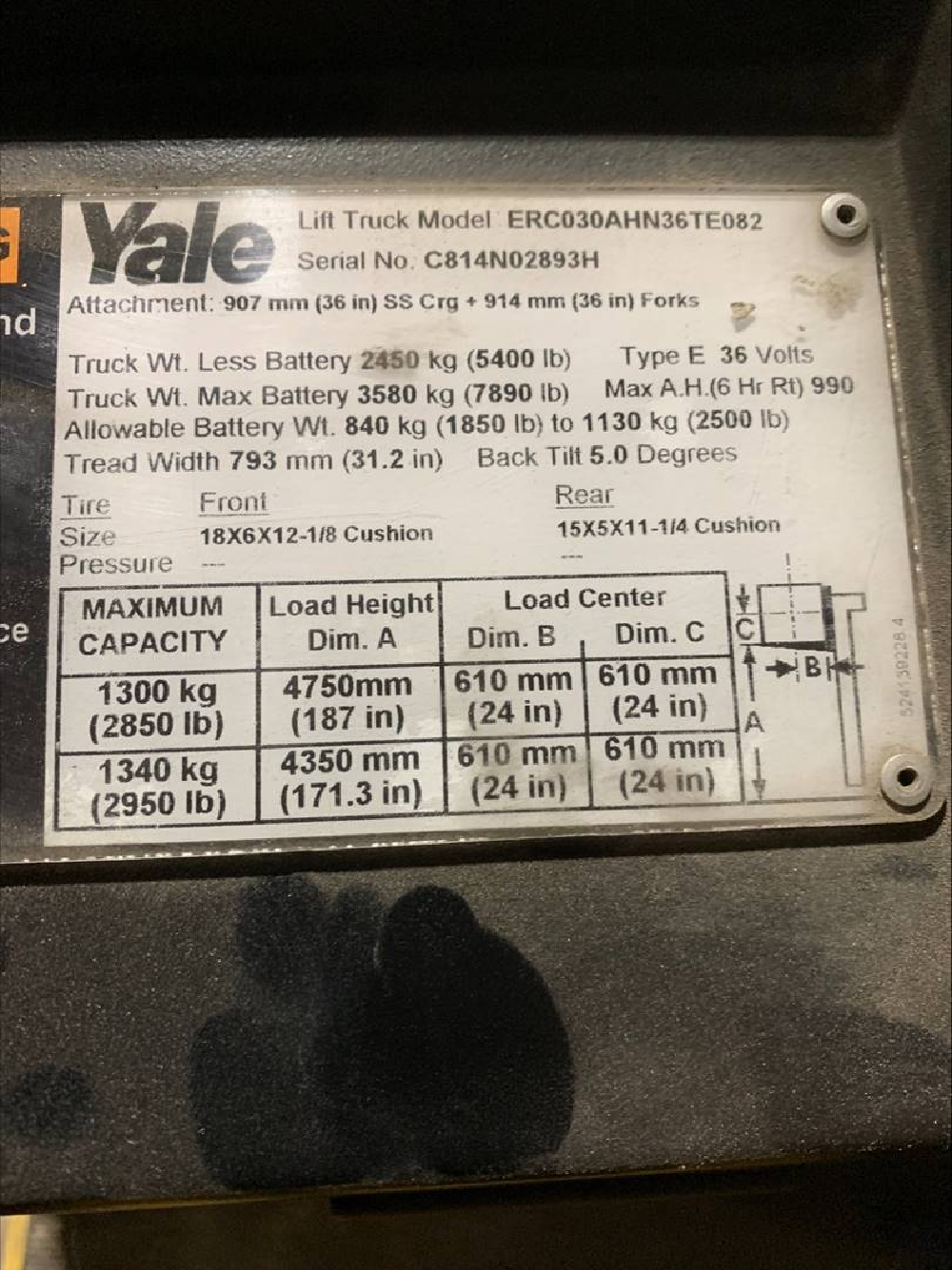 2010 YALE 3K CUSHION TIRE FORKLIFT