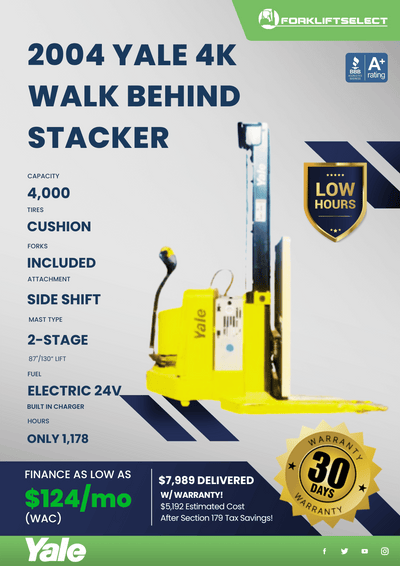 2004 YALE 4K WALK BEHIND STACKER